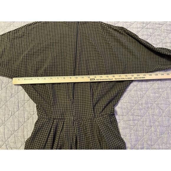 Ann Taylor Vintage Houndstooth Mock Neck Jumpsuit Small Retro 90s Stretch Knit - Picture 8 of 13